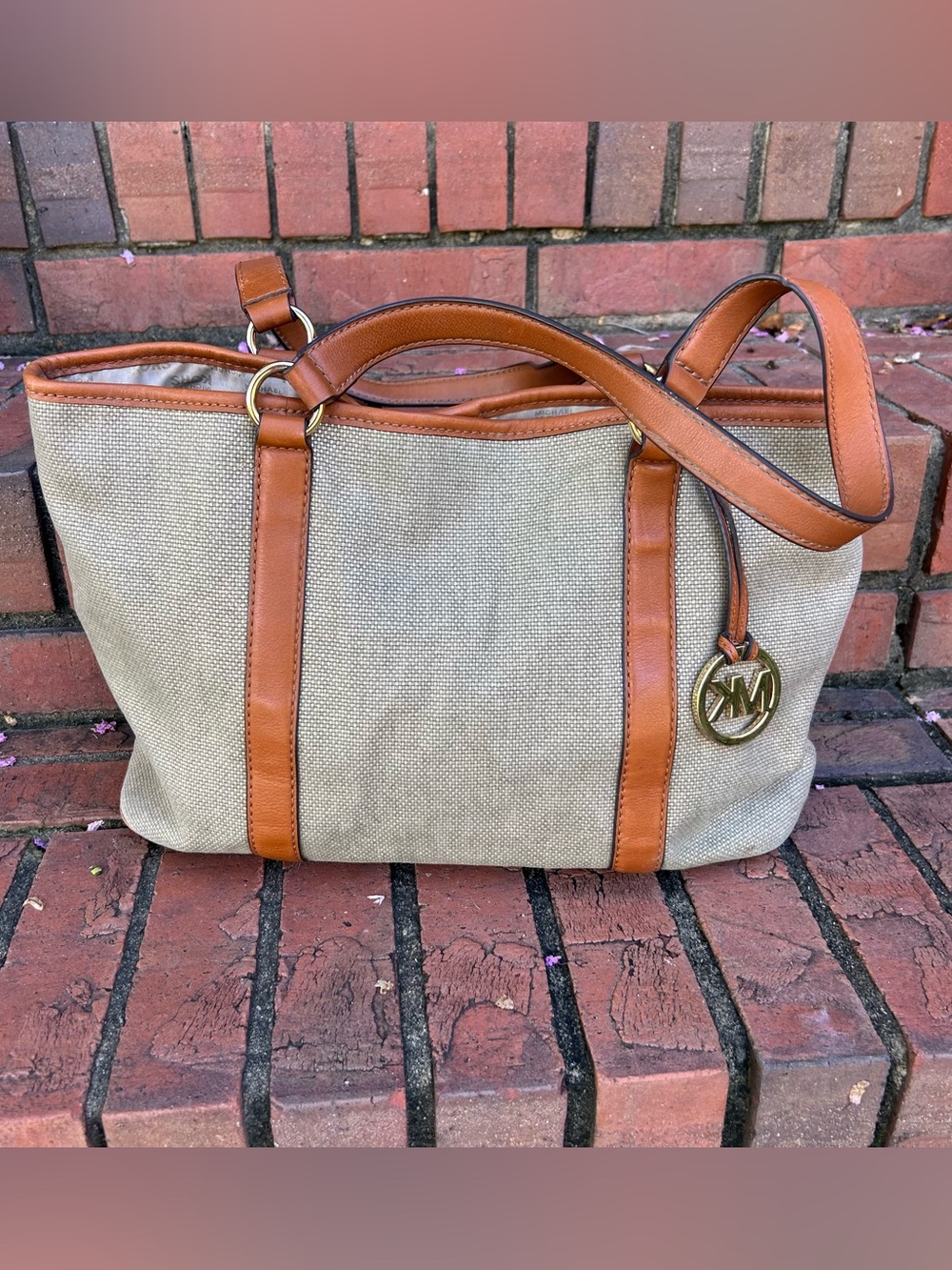 Michael Kors Canvas & Leather Tote Bag